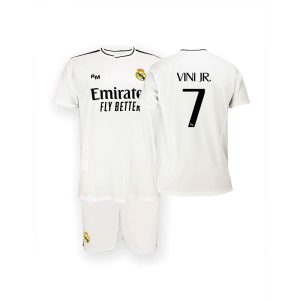 conjunto infantil vini jr camiseta y pantalon real madrid 2024 25 replica oficial 01